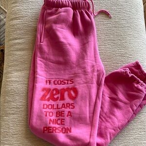 Pink Joggers with Inspirational Message